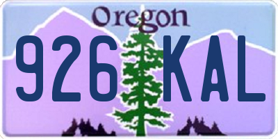 OR license plate 926KAL