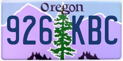 OR license plate 926KBC