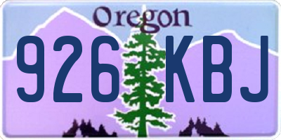 OR license plate 926KBJ