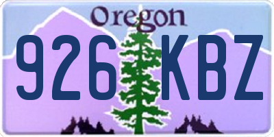 OR license plate 926KBZ