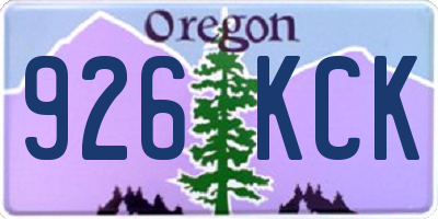 OR license plate 926KCK