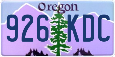OR license plate 926KDC