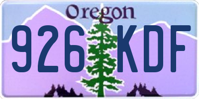 OR license plate 926KDF