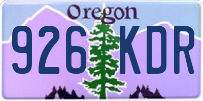 OR license plate 926KDR