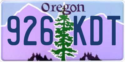 OR license plate 926KDT