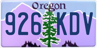 OR license plate 926KDV