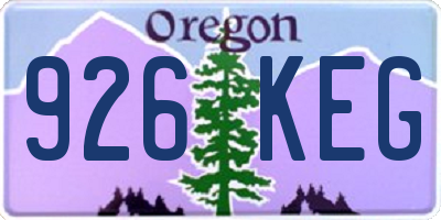OR license plate 926KEG