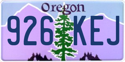 OR license plate 926KEJ