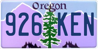 OR license plate 926KEN