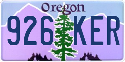 OR license plate 926KER