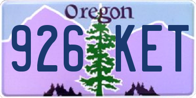 OR license plate 926KET