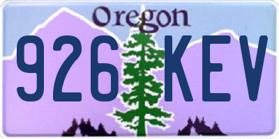 OR license plate 926KEV