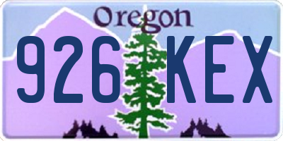 OR license plate 926KEX