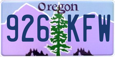 OR license plate 926KFW