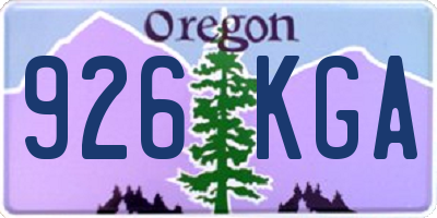 OR license plate 926KGA
