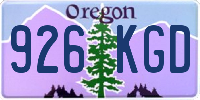 OR license plate 926KGD