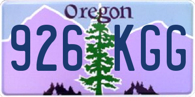OR license plate 926KGG