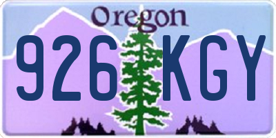 OR license plate 926KGY
