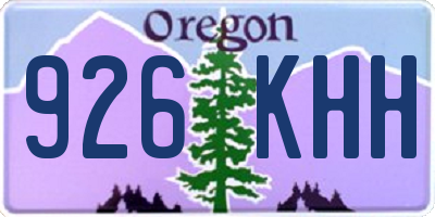 OR license plate 926KHH