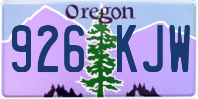 OR license plate 926KJW