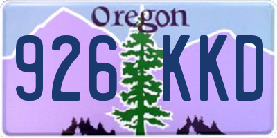 OR license plate 926KKD