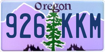 OR license plate 926KKM