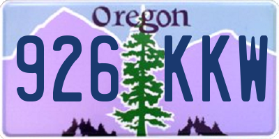 OR license plate 926KKW
