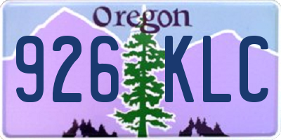 OR license plate 926KLC