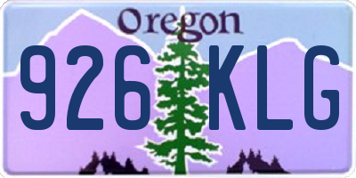 OR license plate 926KLG