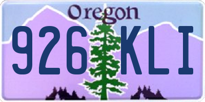 OR license plate 926KLI