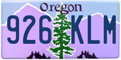 OR license plate 926KLM