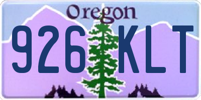 OR license plate 926KLT