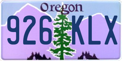 OR license plate 926KLX