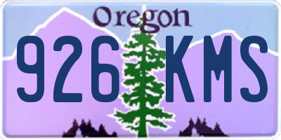 OR license plate 926KMS