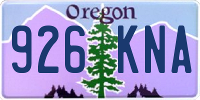 OR license plate 926KNA