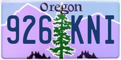 OR license plate 926KNI