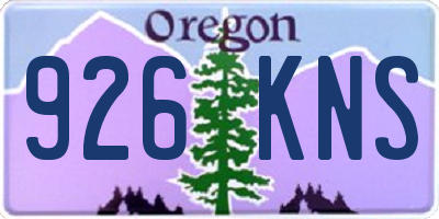 OR license plate 926KNS