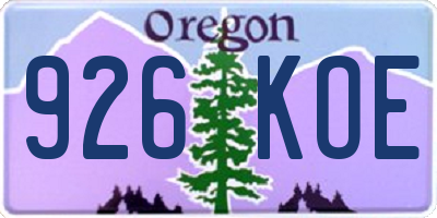 OR license plate 926KOE