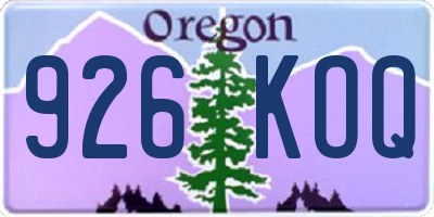 OR license plate 926KOQ