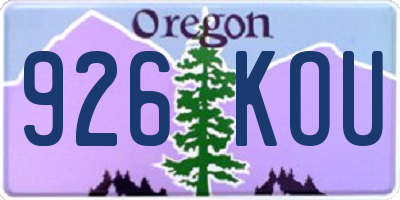 OR license plate 926KOU