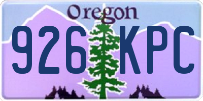 OR license plate 926KPC