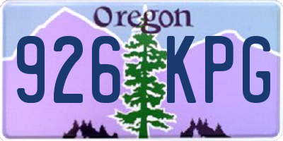 OR license plate 926KPG