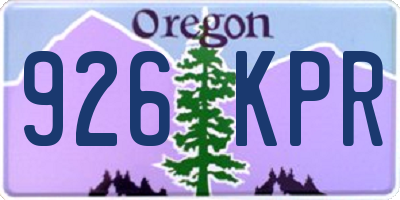 OR license plate 926KPR