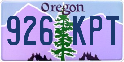 OR license plate 926KPT