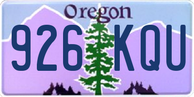OR license plate 926KQU