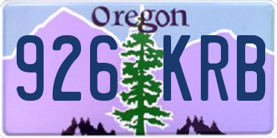 OR license plate 926KRB
