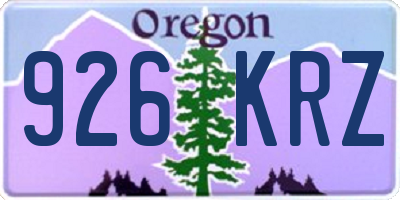 OR license plate 926KRZ