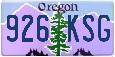 OR license plate 926KSG