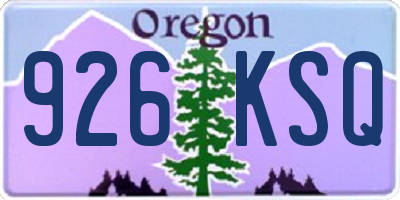 OR license plate 926KSQ