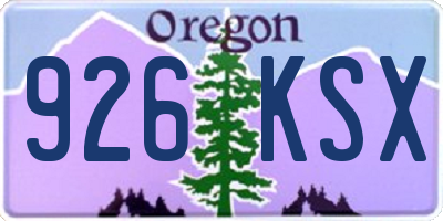 OR license plate 926KSX